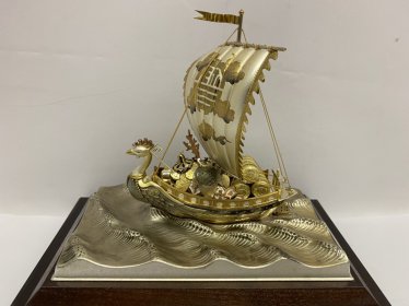 リサイクルショップリバース　「銀製　武比古作　宝船」東広島店買い取りました