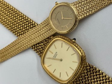 リサイクルショップリバース　尾道店　クレドールk18金無垢時計2本買取りました