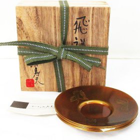 ☆ リサイクルショップ リバース 竹原店 池田満寿夫 飛祥 銅茶托 5客セット 茶托 銅製 総重量約550g 直径約11.5cm 入荷しました~☆