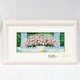 ☆ リサイクルショップ リバース 竹原店  額装 ヒラリーメイヤー 「 窓辺の紫の花 」 油彩 風水画 静物画 額装サイズ約横60cm高さ35cm 油彩画 油絵 入荷しました~☆