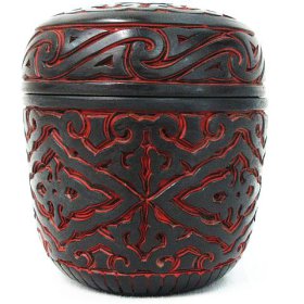 ☆ リサイクルショップ リバース 竹原店 堆朱 蓮唐草文黒棗 黒棗 唐草彫刻 唐草文様 唐草紋様 中国美術 中国堆朱 入荷しました~☆