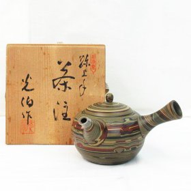 リサイクルショップ リバース 竹原店 常滑焼 光伯 茶注 急須 マーブル模様 茶器 煎茶 茶道具入荷しました~☆