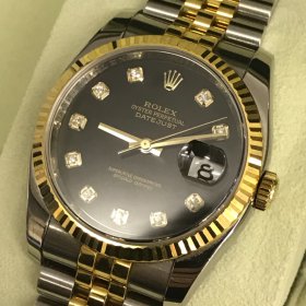 ロレックス ROLEX オイスターパーペチュアル デイトジャスト 116233G ブラック文字盤 メンズ腕時計