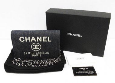 CHANEL シャネル デニム×カーフ ドーヴィル チェーンウォレット A80795 インディゴブルー ショルダーバッグ買取いたしました☆