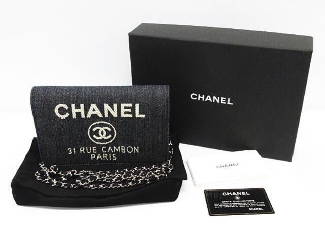 CHANEL シャネル デニム×カーフ ドーヴィル チェーンウォレット A80795 インディゴブルー ショルダーバッグ買取いたしました☆ │