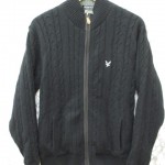 メンズ LYLE&SCOTT BLACK LABEL ライルアンドスコット フルジップアップ ニット ブラック 買取りました