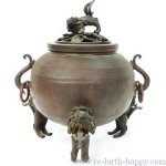 ☆ リサイクルショップ リバース 竹原店 高岡銅器 玉型獅子香炉 大森孝志 在銘 蝋型鋳物 玉取三獅子 香炉 銅器入荷しました~☆
