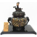 吉秀作 銅製 平成七福神 大型香炉 黄銅製 漆仕上げ 高さ約30cm 重さ4.2kg 極上細密細工 土台付き 買取りました