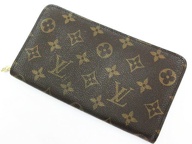 LOUIS VUITTON ルイヴィトン モノグラム ポルト モネ ジップ ブラウン レザー M61727 長財布 ラウンドファスナー ラウンドジップ レディース 400913