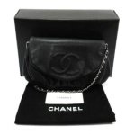 CHANEL キャビアスキン チェーン ショルダーバッグ ブラック